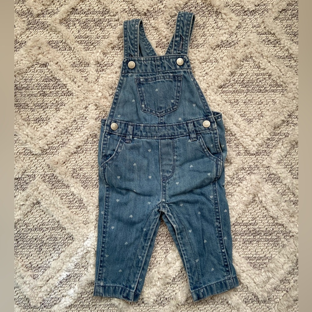 Old Navy Heart-Print Jean Overalls